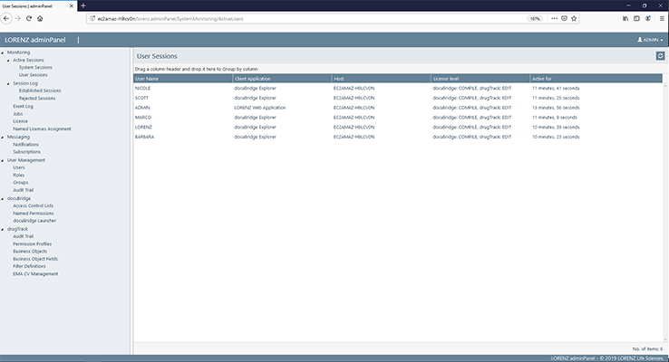 docuBridge FIVE adminPanel