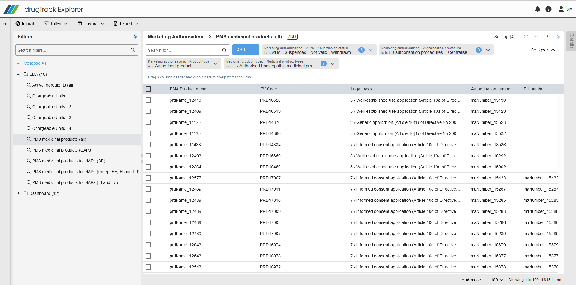 drugTrack Dashboard