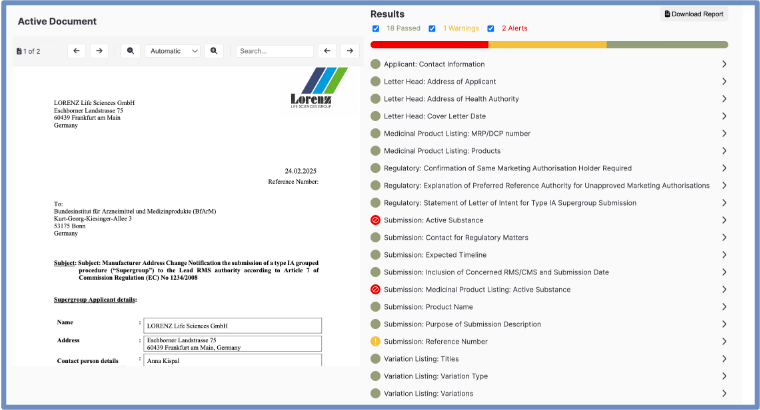 Validation report sample